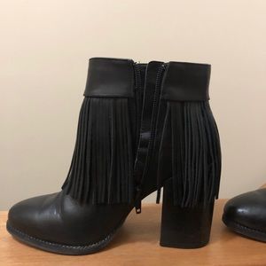 Black Fringe Boots